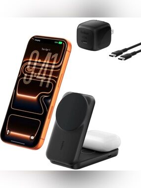 NEW Unopened Belkin UltraCharge 3-in-1 Foldable Magnetic Charger w/ 5ft USB-C
